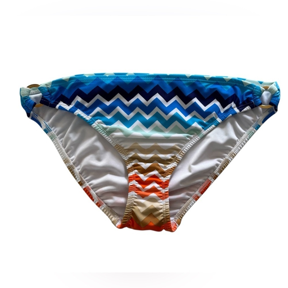 Shoshana Ring Bottom Blue Multi Chevron Print L NWT